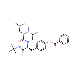 CC(C)C[C@@H](C(=O)N[C@@H](Cc1ccc(OC(=O)c2ccccc2)cc1)C(=O)NC(C)(C)C)N(C)C(C)C ZINC000028005307