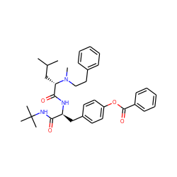 CC(C)C[C@@H](C(=O)N[C@@H](Cc1ccc(OC(=O)c2ccccc2)cc1)C(=O)NC(C)(C)C)N(C)CCc1ccccc1 ZINC000026264657