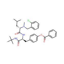 CC(C)C[C@@H](C(=O)N[C@@H](Cc1ccc(OC(=O)c2ccccc2)cc1)C(=O)NC(C)(C)C)N(C)Cc1ccccc1Cl ZINC000026274066