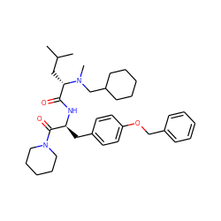 CC(C)C[C@@H](C(=O)N[C@@H](Cc1ccc(OCc2ccccc2)cc1)C(=O)N1CCCCC1)N(C)CC1CCCCC1 ZINC000029482239