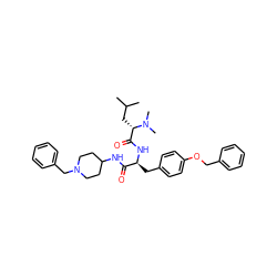 CC(C)C[C@@H](C(=O)N[C@@H](Cc1ccc(OCc2ccccc2)cc1)C(=O)NC1CCN(Cc2ccccc2)CC1)N(C)C ZINC000029481822