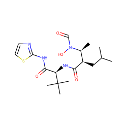 CC(C)C[C@@H](C(=O)N[C@H](C(=O)Nc1nccs1)C(C)(C)C)[C@H](C)N(O)C=O ZINC000003820358