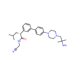 CC(C)C[C@@H](C(=O)NCC#N)c1cccc(-c2ccc(N3CCN(CC(C)(C)N)CC3)cc2)c1 ZINC000022930290