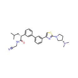 CC(C)C[C@@H](C(=O)NCC#N)c1cccc(-c2cccc(-c3csc(N4CC[C@H](N(C)C)C4)n3)c2)c1 ZINC000034251416