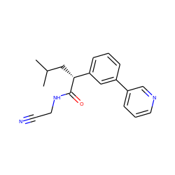 CC(C)C[C@@H](C(=O)NCC#N)c1cccc(-c2cccnc2)c1 ZINC000013525635