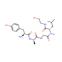 CC(C)C[C@@H](C(=O)NCCO)N(C)C(=O)CNC(=O)[C@@H](C)NC(=O)[C@@H](N)Cc1ccc(O)cc1 ZINC000027209360