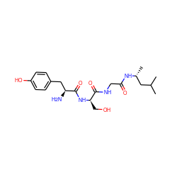 CC(C)C[C@@H](C)NC(=O)CNC(=O)[C@@H](CO)NC(=O)[C@@H](N)Cc1ccc(O)cc1 ZINC000096902618