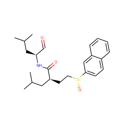 CC(C)C[C@@H](C=O)NC(=O)[C@@H](CC[S@@+]([O-])c1ccc2ccccc2c1)CC(C)C ZINC000003929040