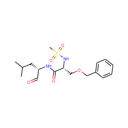 CC(C)C[C@@H](C=O)NC(=O)[C@@H](COCc1ccccc1)NS(C)(=O)=O ZINC000013780255