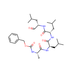 CC(C)C[C@@H](C=O)NC(=O)[C@H](CC(C)C)NC(=O)[C@@H](CC(C)C)NC(=O)[C@H](C)NC(=O)OCc1ccccc1 ZINC000027619706