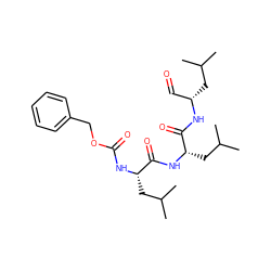 CC(C)C[C@@H](C=O)NC(=O)[C@H](CC(C)C)NC(=O)[C@H](CC(C)C)NC(=O)OCc1ccccc1 ZINC000013476439