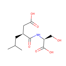 CC(C)C[C@@H](CC(=O)O)C(=O)N[C@@H](CO)C(=O)O ZINC000169325434