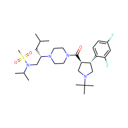 CC(C)C[C@@H](CN(C(C)C)S(C)(=O)=O)N1CCN(C(=O)[C@@H]2CN(C(C)(C)C)C[C@H]2c2ccc(F)cc2F)CC1 ZINC000058506618