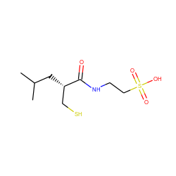 CC(C)C[C@@H](CS)C(=O)NCCS(=O)(=O)O ZINC000013449896