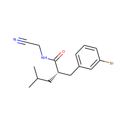 CC(C)C[C@@H](Cc1cccc(Br)c1)C(=O)NCC#N ZINC000028370472