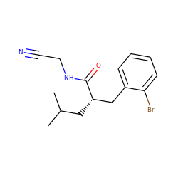 CC(C)C[C@@H](Cc1ccccc1Br)C(=O)NCC#N ZINC000028370392