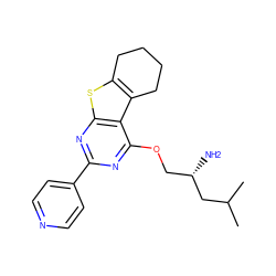 CC(C)C[C@@H](N)COc1nc(-c2ccncc2)nc2sc3c(c12)CCCC3 ZINC000223660762