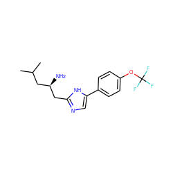 CC(C)C[C@@H](N)Cc1ncc(-c2ccc(OC(F)(F)F)cc2)[nH]1 ZINC001772645816