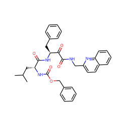 CC(C)C[C@@H](NC(=O)OCc1ccccc1)C(=O)N[C@@H](Cc1ccccc1)C(=O)C(=O)NCc1ccc2ccccc2n1 ZINC000027424011