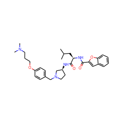 CC(C)C[C@@H](NC(=O)c1cc2ccccc2o1)C(=O)N[C@H]1CCN(Cc2ccc(OCCCN(C)C)cc2)C1 ZINC000028470162