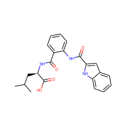 CC(C)C[C@@H](NC(=O)c1ccccc1NC(=O)c1cc2ccccc2[nH]1)C(=O)O ZINC000040894418