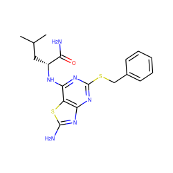 CC(C)C[C@@H](Nc1nc(SCc2ccccc2)nc2nc(N)sc12)C(N)=O ZINC000095601843