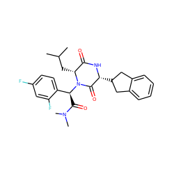 CC(C)C[C@@H]1C(=O)N[C@H](C2Cc3ccccc3C2)C(=O)N1[C@@H](C(=O)N(C)C)c1ccc(F)cc1F ZINC000038157778