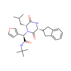 CC(C)C[C@@H]1C(=O)N[C@H](C2Cc3ccccc3C2)C(=O)N1[C@@H](C(=O)NC(C)(C)C)c1ccoc1 ZINC000029130764