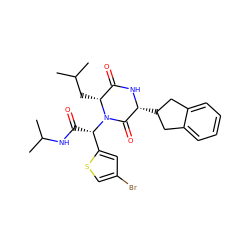 CC(C)C[C@@H]1C(=O)N[C@H](C2Cc3ccccc3C2)C(=O)N1[C@@H](C(=O)NC(C)C)c1cc(Br)cs1 ZINC000029131390