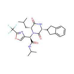 CC(C)C[C@@H]1C(=O)N[C@H](C2Cc3ccccc3C2)C(=O)N1[C@@H](C(=O)NC(C)C)c1coc(C(F)(F)F)n1 ZINC000029130913