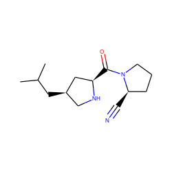 CC(C)C[C@@H]1CN[C@H](C(=O)N2CCC[C@H]2C#N)C1 ZINC000028714235