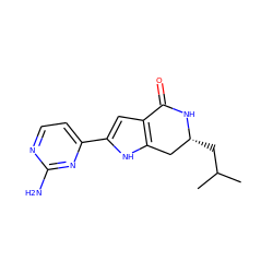 CC(C)C[C@@H]1Cc2[nH]c(-c3ccnc(N)n3)cc2C(=O)N1 ZINC000013979648