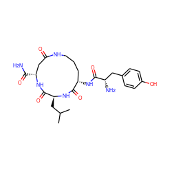 CC(C)C[C@@H]1NC(=O)[C@@H](NC(=O)[C@@H](N)Cc2ccc(O)cc2)CCCNC(=O)C[C@@H](C(N)=O)NC1=O ZINC000029470976