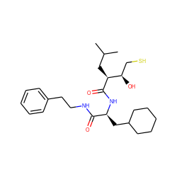 CC(C)C[C@H](C(=O)N[C@@H](CC1CCCCC1)C(=O)NCCc1ccccc1)[C@H](O)CS ZINC000034801703