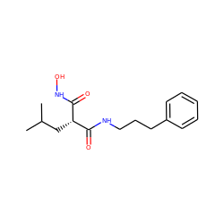 CC(C)C[C@H](C(=O)NO)C(=O)NCCCc1ccccc1 ZINC000003919982