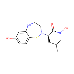 CC(C)C[C@H](C(=O)NO)N1CCNc2cc(O)ccc2S1 ZINC001772584863