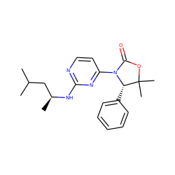 CC(C)C[C@H](C)Nc1nccc(N2C(=O)OC(C)(C)[C@@H]2c2ccccc2)n1 ZINC000142139297