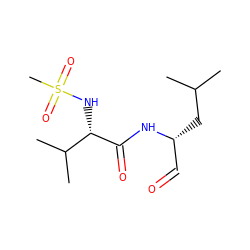 CC(C)C[C@H](C=O)NC(=O)[C@@H](NS(C)(=O)=O)C(C)C ZINC000027989644