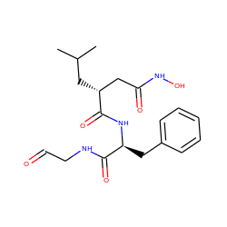 CC(C)C[C@H](CC(=O)NO)C(=O)N[C@@H](Cc1ccccc1)C(=O)NCC=O ZINC000013437601