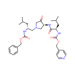 CC(C)C[C@H](CN1CC(=O)[C@@H](NC(=O)[C@@H](CC(C)C)NC(=O)OCc2ccncc2)C1)NC(=O)OCc1ccccc1 ZINC000095596948