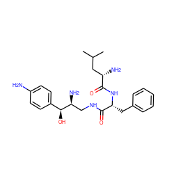 CC(C)C[C@H](N)C(=O)N[C@H](Cc1ccccc1)C(=O)NC[C@H](N)[C@@H](O)c1ccc(N)cc1 ZINC000072116581