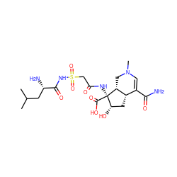 CC(C)C[C@H](N)C(=O)NS(=O)(=O)CC(=O)N[C@@]1(C(=O)O)[C@@H](O)C[C@H]2C(C(N)=O)=CN(C)C[C@H]21 ZINC000013839763