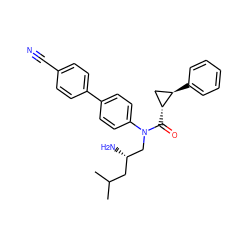 CC(C)C[C@H](N)CN(C(=O)[C@@H]1C[C@H]1c1ccccc1)c1ccc(-c2ccc(C#N)cc2)cc1 ZINC000299866150