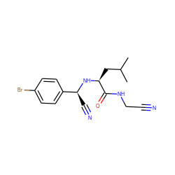 CC(C)C[C@H](N[C@@H](C#N)c1ccc(Br)cc1)C(=O)NCC#N ZINC000028525455