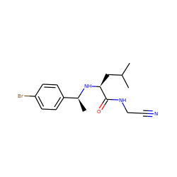 CC(C)C[C@H](N[C@@H](C)c1ccc(Br)cc1)C(=O)NCC#N ZINC000028526318