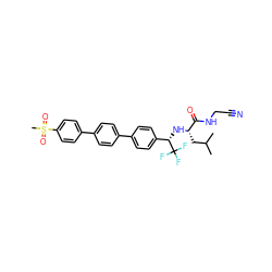 CC(C)C[C@H](N[C@@H](c1ccc(-c2ccc(-c3ccc(S(C)(=O)=O)cc3)cc2)cc1)C(F)(F)F)C(=O)NCC#N ZINC000014971296