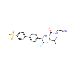 CC(C)C[C@H](N[C@@H](c1ccc(-c2ccc(S(C)(=O)=O)cc2)cc1)C(F)F)C(=O)NCC#N ZINC000066078665