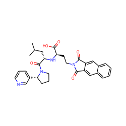 CC(C)C[C@H](N[C@H](CCN1C(=O)c2cc3ccccc3cc2C1=O)C(=O)O)C(=O)N1CCC[C@@H]1c1cccnc1 ZINC000027733846