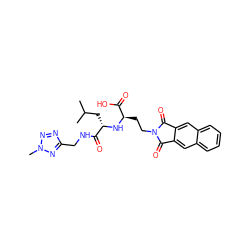 CC(C)C[C@H](N[C@H](CCN1C(=O)c2cc3ccccc3cc2C1=O)C(=O)O)C(=O)NCc1nnn(C)n1 ZINC000001538488