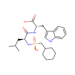 CC(C)C[C@H](N[P@@](=O)(O)CC1CCCCC1)C(=O)N[C@@H](Cc1c[nH]c2ccccc12)C(=O)O ZINC000013861245